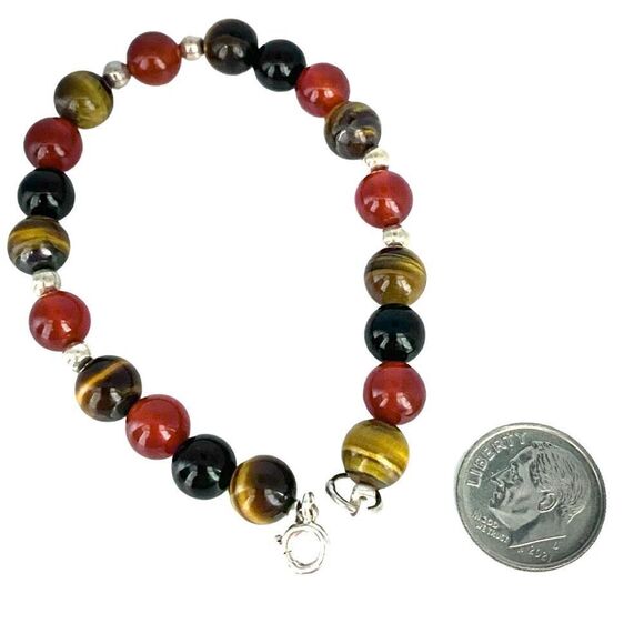 EV# Lovely Polished Stone & Sterling Bracelet - Picture 5 of 6